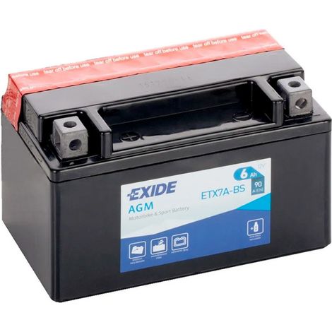 Batterie moto Exide ETX7A-BS YTX7A-BS 12v 6ah 90A