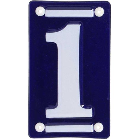 Numéro de maison en fer émaillé Chiffre 1 (1/2)