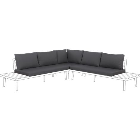 Conjunto de fundas de cojín de exterior para sofá esquinero de jardín para cojines de asiento y respaldo gris Corato (1/5)