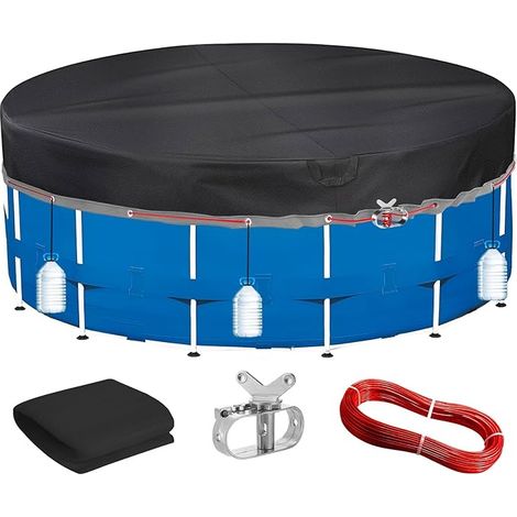 Bâche Ronde Ø 432 Piscine Ø370-427cm UV-Resistente Tendeur de Câble Métallique Acier (1/5)