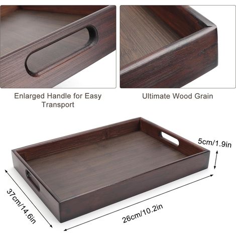 Tablett Serviertablett 37x26x5cm Holztablett Rechteckig Holz Tablett tablett-serviertablett-37x26x5cm-holztablett-rechteckig-holz-tablett