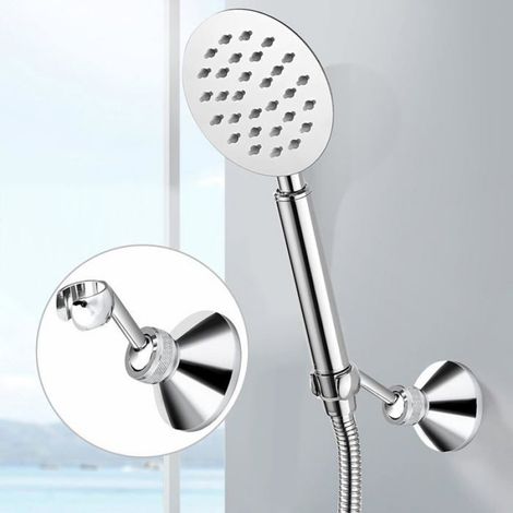 Support Pommeau De Douche - Laiton Massif Chromé - Réglable 360° - Pour Flexible Standard - Diamètre 2,2 Cm - 1 Pièce (1/5)