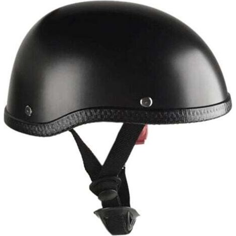 Casque moto style rétro - ABS léger + doublure coton lavable - Taille unique - Noir uni (1/4)