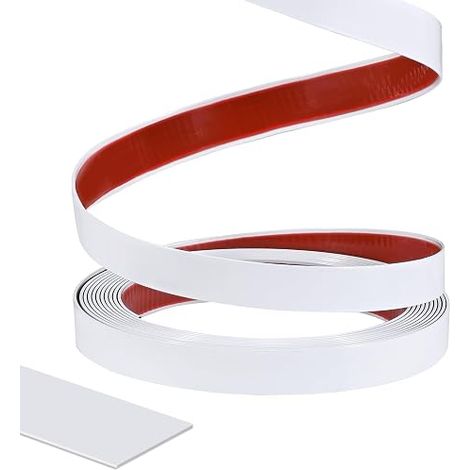 Moulures décoratives autocollantes Blanc Largeur 0,64 cm PVC Protection des bords Pour mur plafond sol carrelage d'armoire (1/3)