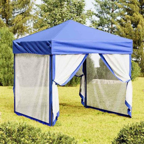 vidaXL Carpa para fiestas plegable con paredes laterales azul 2x2 m (1/5)