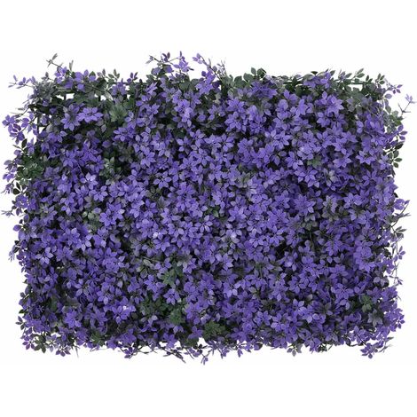 Clôture à feuilles artificielles 24 pcs violet 40x60 cm (1/5)