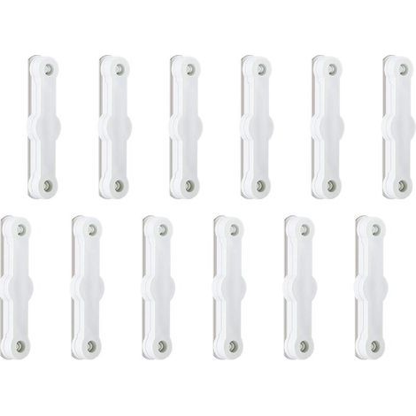 SABIR 12-teiliges magnetisches Fliegengitter-Befestigungsset, Fliegengitterclips ohne Bohren, selbstklebende Schlaufen für Balkontüren und Dachfenster - ohne Magnete (1/5)