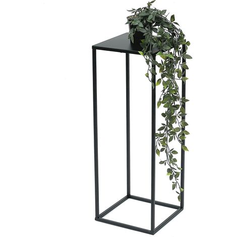 DanDiBo Blumenhocker Metall Schwarz Eckig 60 cm Blumenständer Beistelltisch 96315 M Blumensäule Modern Pflanzenständer Pflanzenhocker