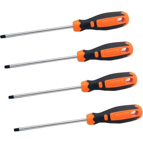 Satz mit 4 Torx-Schraubendrehern T15, T20, T25, T30, 150 mm, magnetisch, Chrom-Vanadium-Stahl, für Kfz-Elektronikreparaturen (1/5)