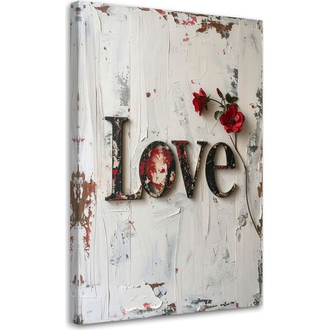 Cuadro en Lienzo, Letrero «Love» de estilo retro, 60x90 (1/5)