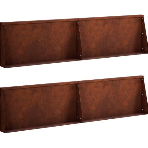 Mur de soutènement 4 pc 80 x 12 x 30 cm Acier patiné Rouillé (1/5)
