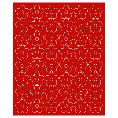 Adesivi murali a forma di fiori, 3 cm, 48 pezzi, rosso opaco
