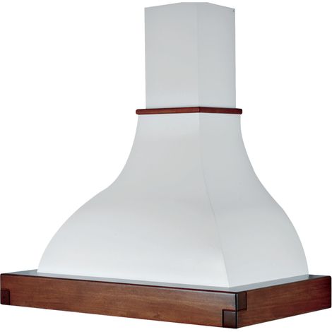 Cappa aspirante LALLA in acciaio inox bianca e cornice in legno cm 120 (1/2)