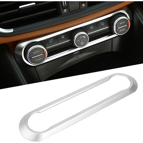 Verstellrahmen für die Klimaanlage, Klebeleiste für Alfa Romeo Giulia 2017, dekorative Aufkleber für den Innenraum, schwarzes Zierteil, Ersatzteilset. (1/5)