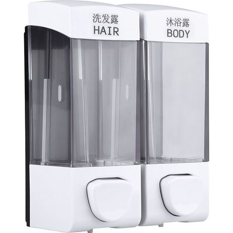 Jeffergarden Soap Dispenser, 2 x 350ml Wall-Mounted Bathroom Soap Dispenser, Shampoo Dispenser, Disinfectant Dispenser, Liquid Lotion Pump