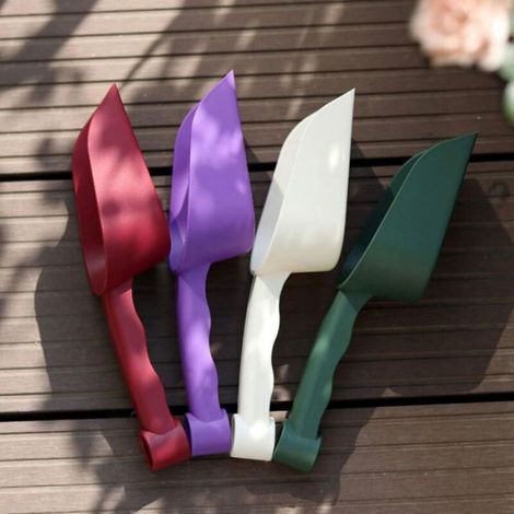 Lot de 4 pelles de jardin en plastique colorées - Outil de jardinage pour planter, ameublir le sol, transplanter, creuser et d (1/5)