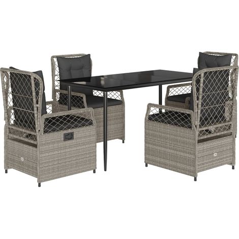 Maison Exclusive - Set comedor de jardín 5 pzas cojines ratán sin (1/5)