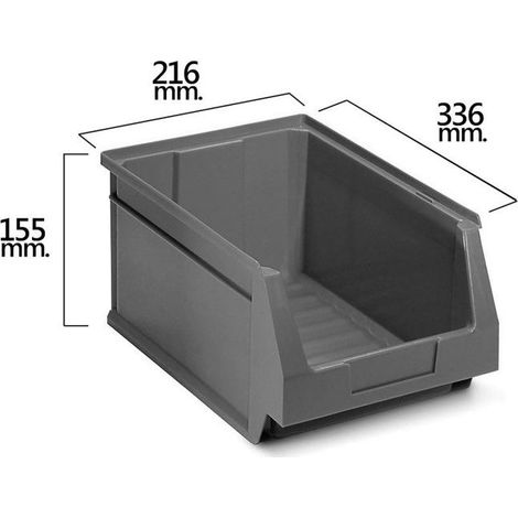 Gaveta Apilable Almacenamiento Gris Nº54 336x216x155 mm. (6/6) (1/3)