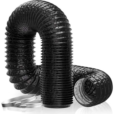 Hon&Guan Conduit Flexible 150 mm, 5 m, PVC Aluminium, 2 Colliers, Clim Mobile, Sèche-Linge, Hotte, Ventilation (1/5)