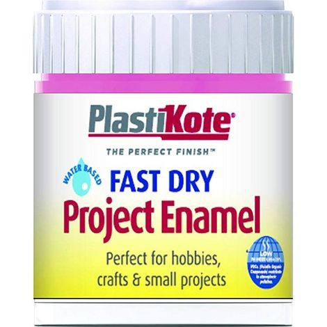 PlastiKote Fast Dry Enamel Paint 59ml Bottle Hot Pink Brush-On Enamel for Crafts and Small Projects (1/2)