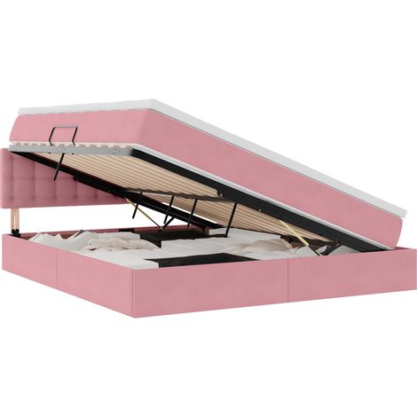 Maison Exclusive - Letto con Contenitore con materasso Rosa 180 x 200 cm Velluto
