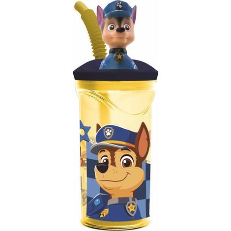 Bicchiere con Cannuccia The Paw Patrol Boy Rescue Pups 360 ml 3D