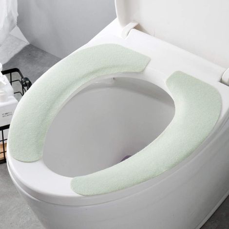 3 Pièces Housse de Siège de Toilette, Couverture de Siège de Toilette, Housse pour Abattant de WC, Couvre Siège de Toilette à Adsorption, Housse de Cuvette Toilette, Vert (1/5)