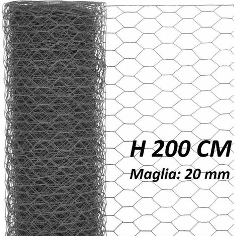 Rete per Recinzioni Tripla mt.50 Maglia mm.20 Ø Filo mm.0,70-H cm.200 (1/2)