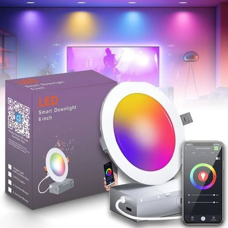 Éclairage de meubles encastré - MOMOTOU - 4 pouces - WiFi Bluetooth - 16W - RGB+CCT 2700-6500K (1/4)