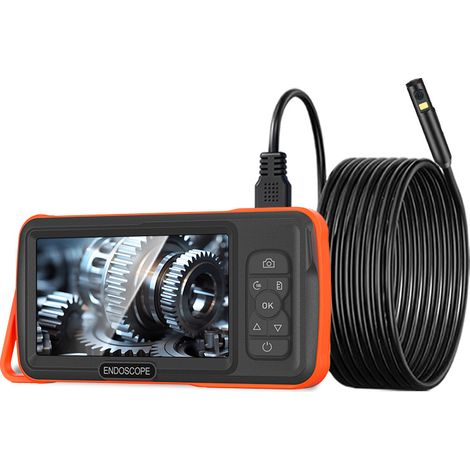 Cámara de inspección endoscópica digital HD 1080p – Doble lente – Cable semirrígido de 5 m – Resistente al agua IP67 – 8 LED para visión nocturna – 8 mm (1/5)