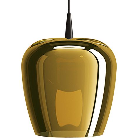 Zafferano Lampada a sospensione Bilia 230V Nude in vetro borosilicato soffiato, finitura Oro antico, diametro 27 cm, tecnologia LED CRI 90 dimmerabile