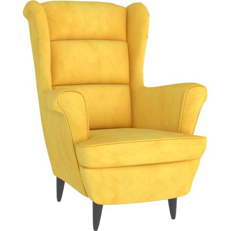 Fauteuil Jaune moutarde Velours (1/5)