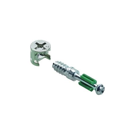 Hettich Verbindungsbeschlag 12/20 mm Rastex vernickelt 12 mm silber 8 Stück Möbelbeschlag