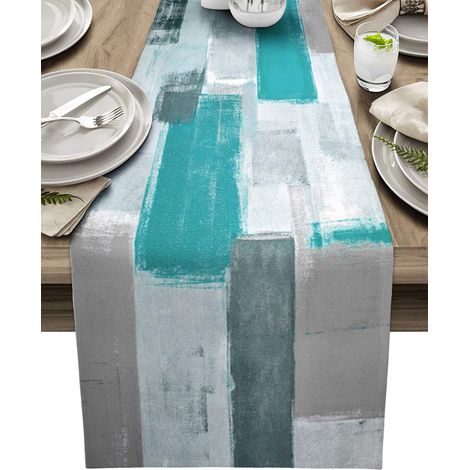 [NUNCA USADO]Camino de mesa de Halloween estilo granja de arpillera, 70 pulgadas, diseño de esqueleto de yoga en blanco y negro, para cocina, comedor, decoración diaria del hogar, interior para recepc (1/5)