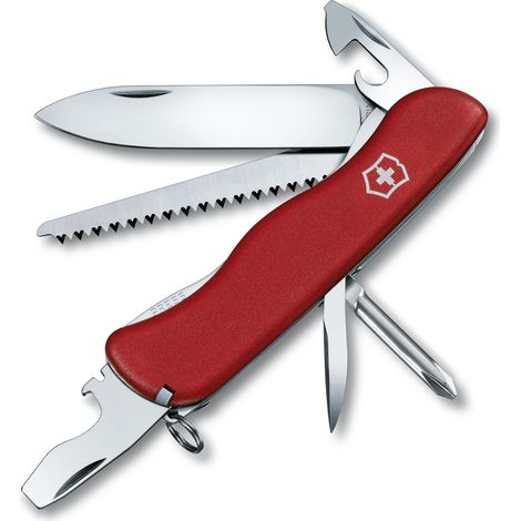 Couteau suisse Victorinox Trailmaster, système de fermeture sûr, 12 fonctions, tournevis Phillips, 130 g, rouge, couleur rouge.
