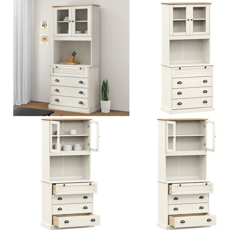 Highboard VIGO Weiß 80x40x176 cm Massivholz Kiefer - Highboard - Highboards - Home & Living (1/5)