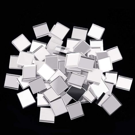 3 Stück Mosaiksteine Selbstklebende Mosaikfliesen Mini-Quadrat-Glasspiegelaufkleber Geeignet für DIY-Bastelarbeiten Dekorationen Discokugeln 4 cm 1 (1/4)