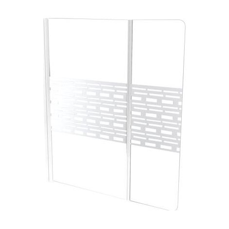 ONDEE ZEN - Pare Baignoire CARIBA - 120x140x0,5cm - Verre trempé sérigraphié finition blanc (1/3)