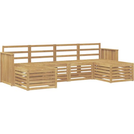 Ensemble de canapés d'extérieur 6 pc Blanc Bois d'Acacia Massif vidaXL