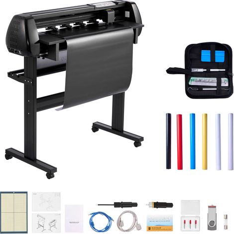 Mophorn Macchina da Taglio per Vinile, Larghezza di Alimentazione Massima 870 mm, Doppie Lame, Forza e Velocità Regolabili, Display LED, Set Completo con Accessori e Software per Plotter da Taglio (1/5)