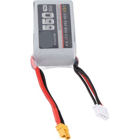 Batterie Lipo RC 75C 550mAh 3S 11.1V XT30 - Polymère de Lithium Stable pour Hélicoptère RC 60x32x17mm (1/5)