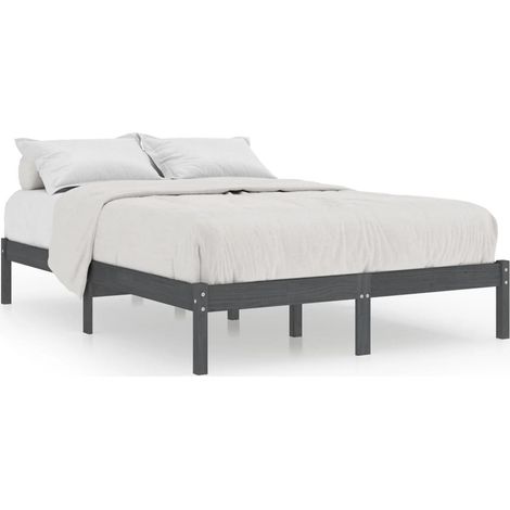 Maison Exclusive - Massivholzbett Grau Kiefer 200x200 cm