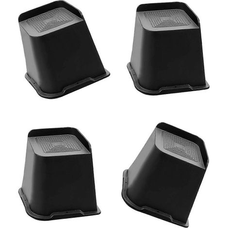 Lot de 4 ou 6 patins antidérapants pour pieds de lit, rehausseurs de meubles extra-larges, pieds de rechange, accessoires pour meubles, plusieurs couleurs, 15 cm (6 pouces), lot de 4 (1/5)