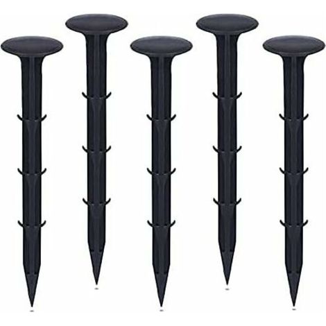 Plastic Garden Fixing Stakes, for Garden for Securing Weed Control Fabric, UV Protection (200 pieces, Black) (1/5)