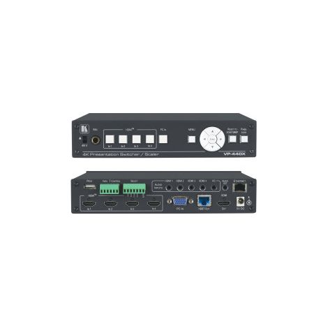 Conmutador de presentaciones Kramer VP-440X con escalador HDMI 4K HDR HDBaseT