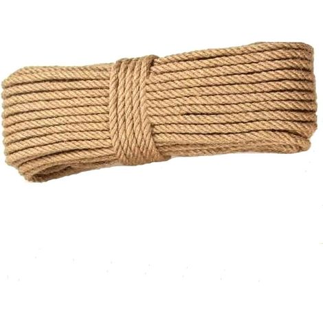 Corde de jute naturelle 10 mm x 10 m, idéale pour le jardinage, le bricolage et les griffoirs manuels pour chats (1/5)