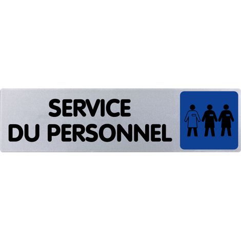 Plaque de porte Service du personnel - couleur 170x45mm - 4033525