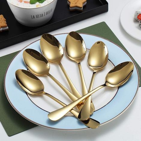 Cuillères à soupe en acier inoxydable 20 cm lot de 6 (1/3)