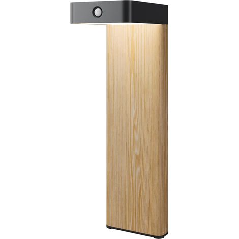Maytoni Nordis Borne extérieure Nordis noire à LED solaire 3000K, détecteur de mouvement, intensité variable, IP65