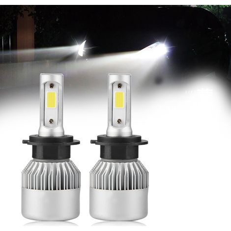 Paire d'ampoules LED H7 36W 8000LM pour phares de voiture, faisceau code/route, 6000K blanc froid (argenté) (1/5)